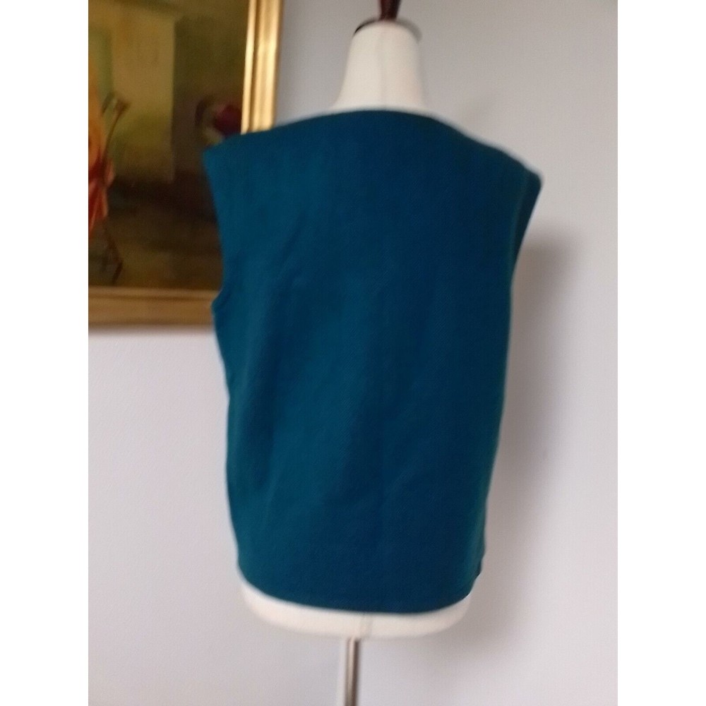 Pendleton 100% Virgin Wool Sleeveless Top Blue Teal Woolen Mills Size 12 - Picture 4 of 12